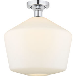Edison Cindyrella 1 Light 12 inch Polished Chrome Semi-Flush Mount Ceiling Light in Matte White Glass