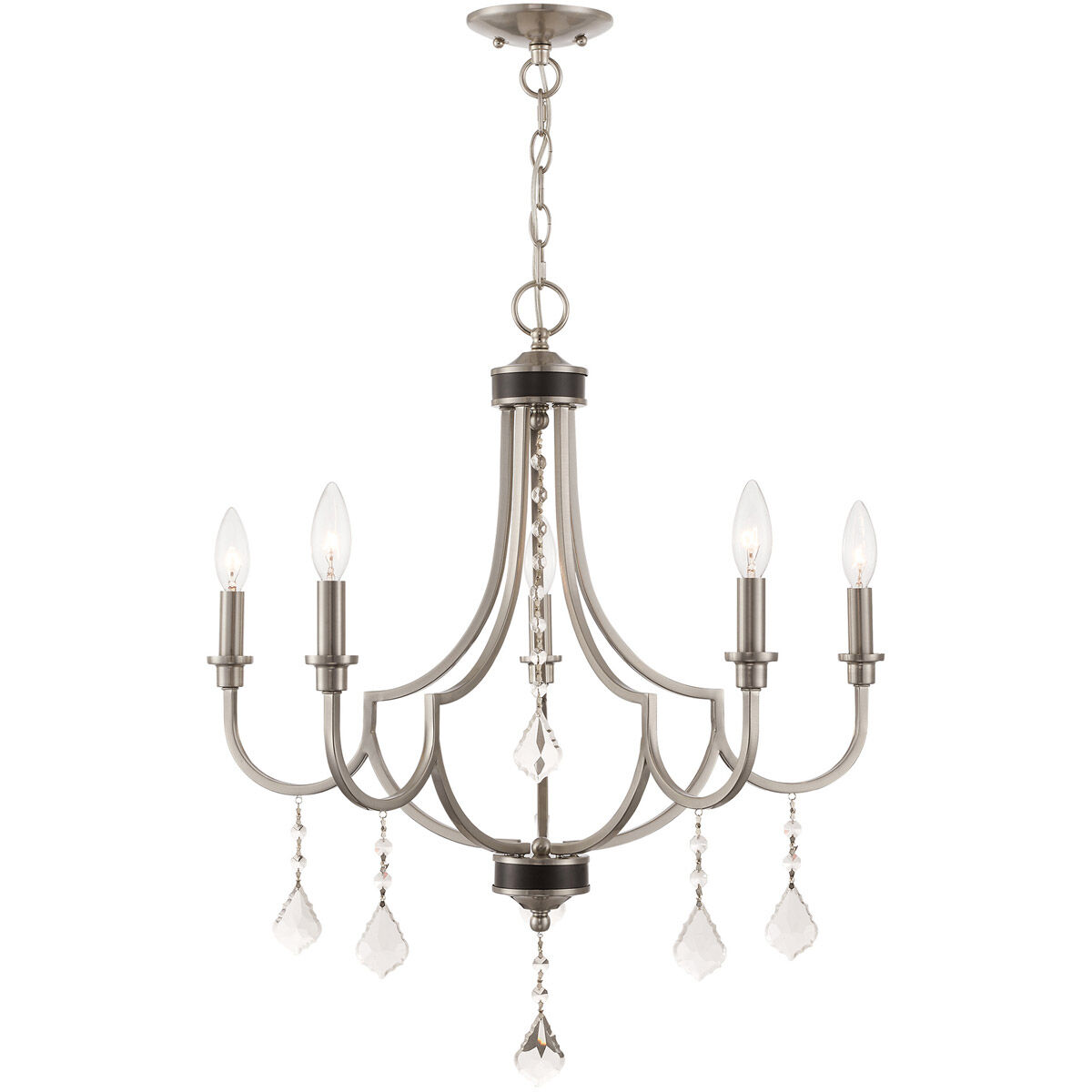 Glendale 5 Light 25 inch Brushed Nickel Chandelier Ceiling Light