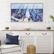 Offshore Reeling Blue and Black and Brown and White Canvas