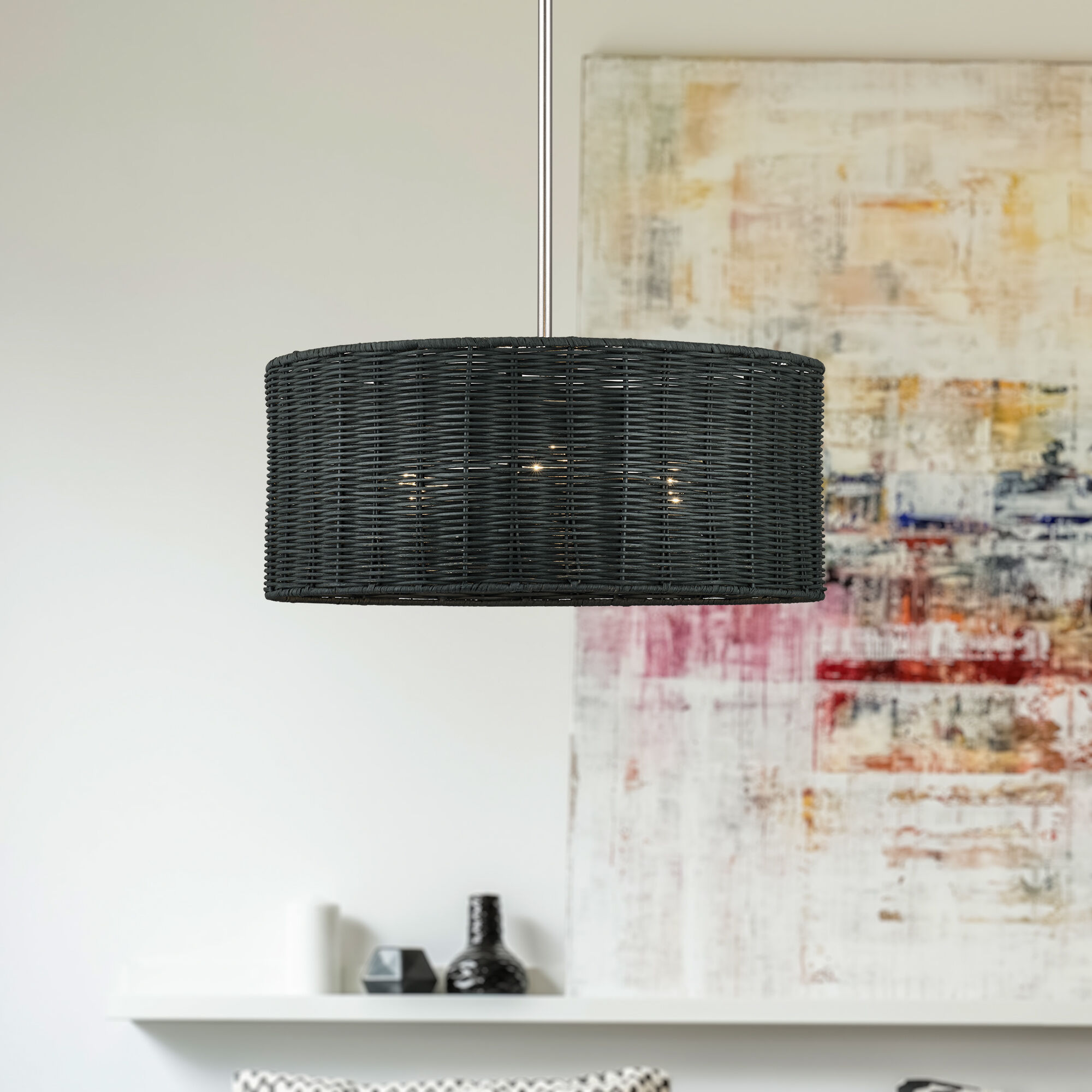 Weavington 3 Light 18 inch Brushed Nickel Pendant Chandelier Ceiling Light