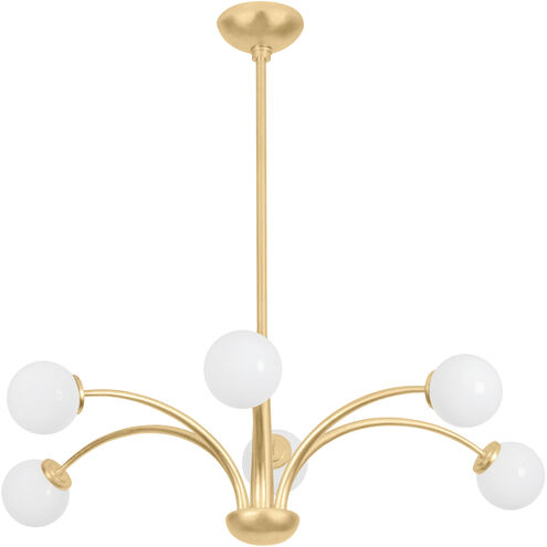 Orinda 6 Light 38.75 inch Vintage Gold Leaf Chandelier Ceiling Light