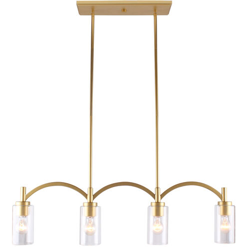 Devora 4 Light 37 inch Antique Gold Linear Pendant Ceiling Light