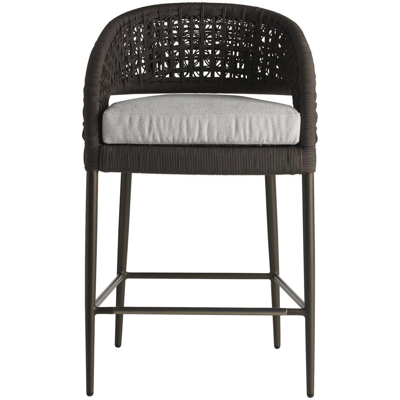 Juri 39.5 inch Porpoise and Charcoal Brown with Dark Gray Outdoor Counter Stool