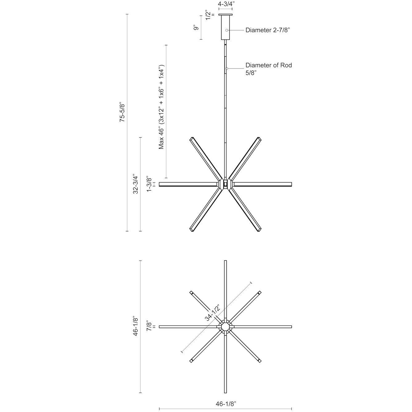 Sirius 46.13 inch Chandelier