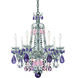 Hamilton Rock Crystal 7 Light 24 inch Silver Chandelier Ceiling Light in Polished Silver, Rock Amethyst