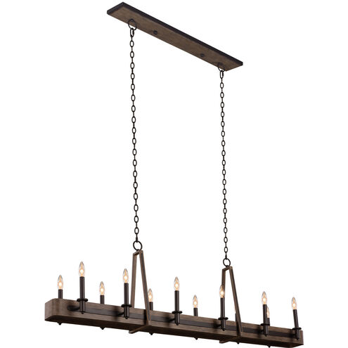 Duluth 12 Light 60 inch Satin Bronze Island Light Ceiling Light