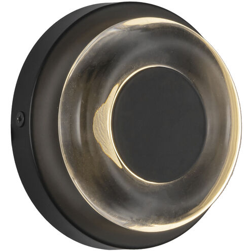 Stephord Wall Sconce Wall Light in Black, Clear Glass Shade