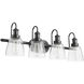 Fort Worth 4 Light 30 inch Matte Black Vanity Light Wall Light
