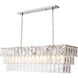 Amazone 10 Light 55.12 inch Nickel Chandelier Ceiling Light in Crystal Glass, Rectangular