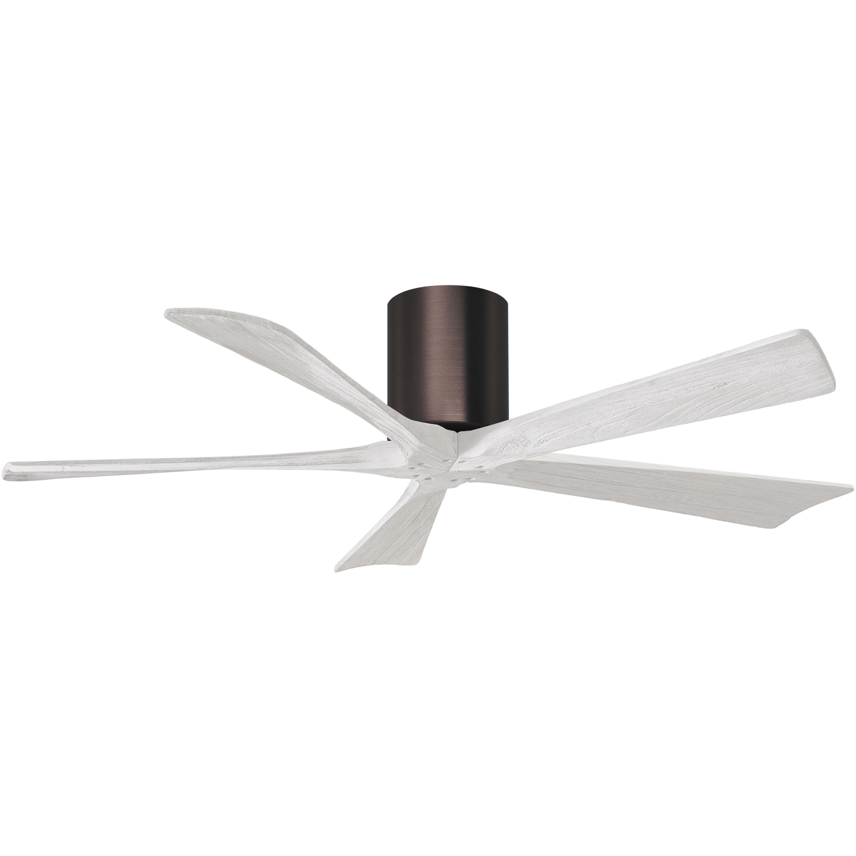 Atlas Irene-5H 52 inch Brushed Bronze with Matte White Blades Flush Mount Paddle Fan, Flush Mounted