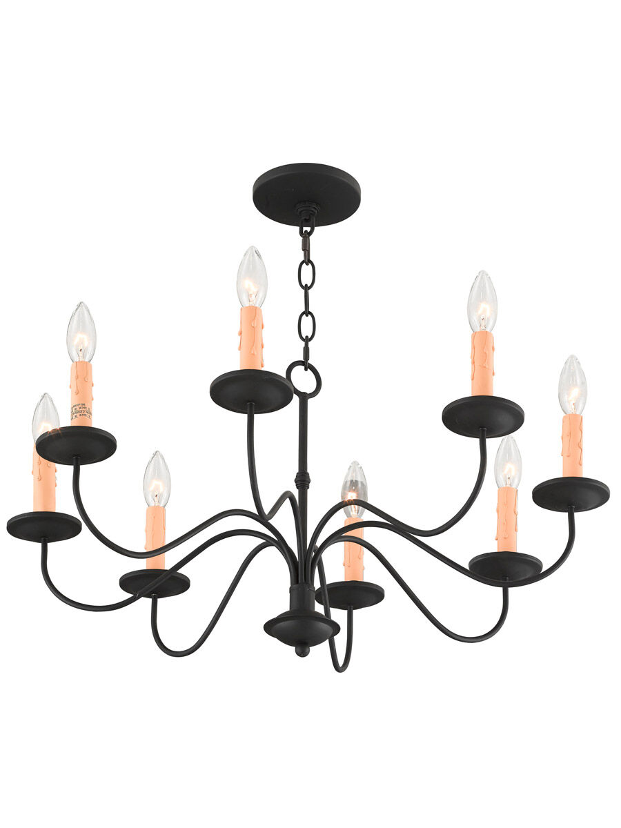 Heritage 8 Light 25 inch Black Chandelier Ceiling Light