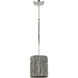 Abaca 1 Light 8 inch Polished Nickel with Gray Mini Pendant Ceiling Light