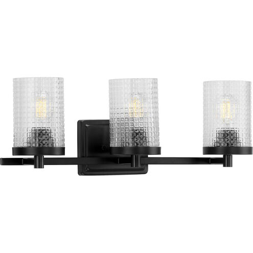 Fawcett 3 Light 22.13 inch Matte Black Bath Vanity Wall Light
