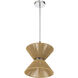 Serena 1 Light 12.13 inch Chrome/Walnut Pendant Ceiling Light in Chrome and Walnut