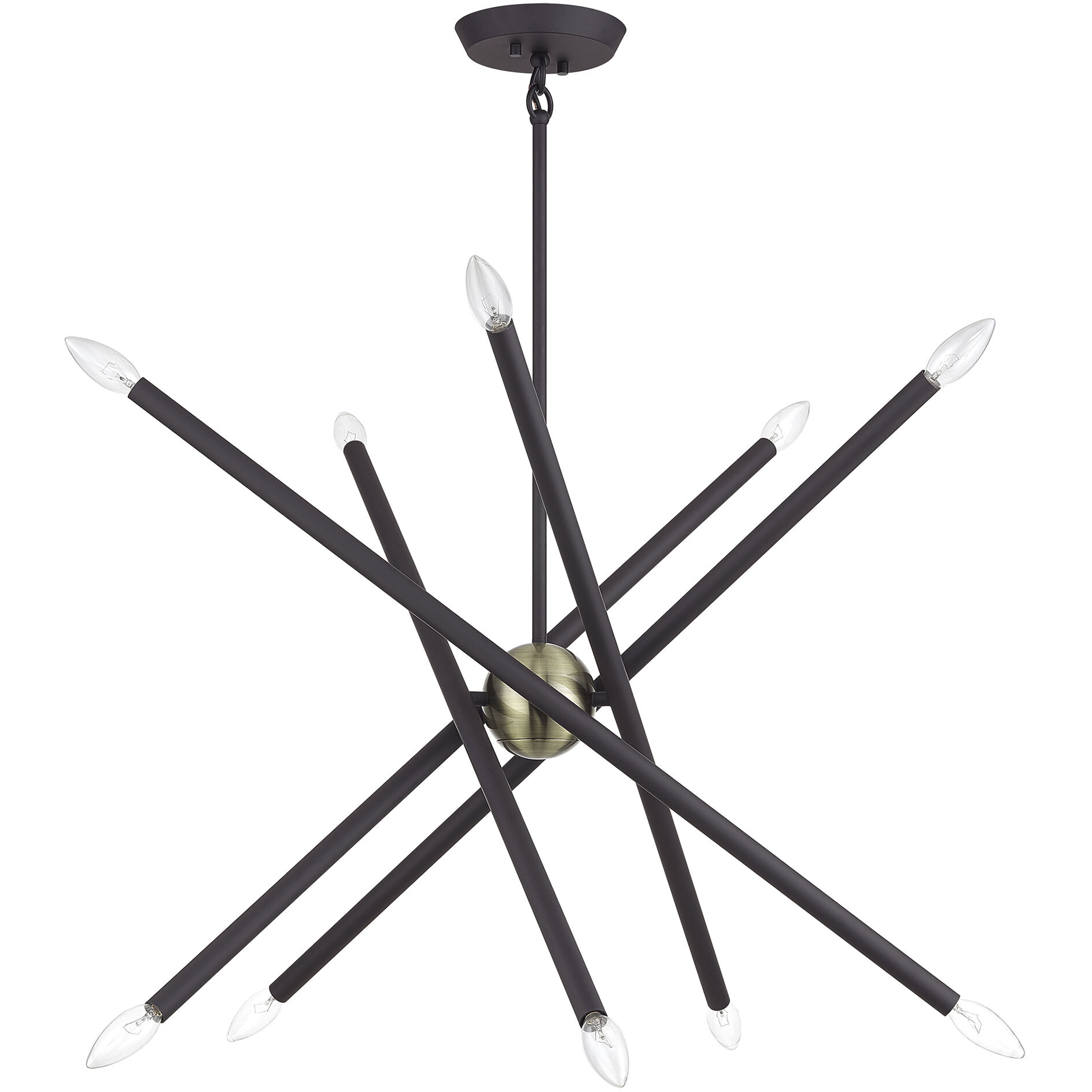 Soho 10 Light 28 inch Bronze with Antique Brass Accents Chandelier Ceiling Light