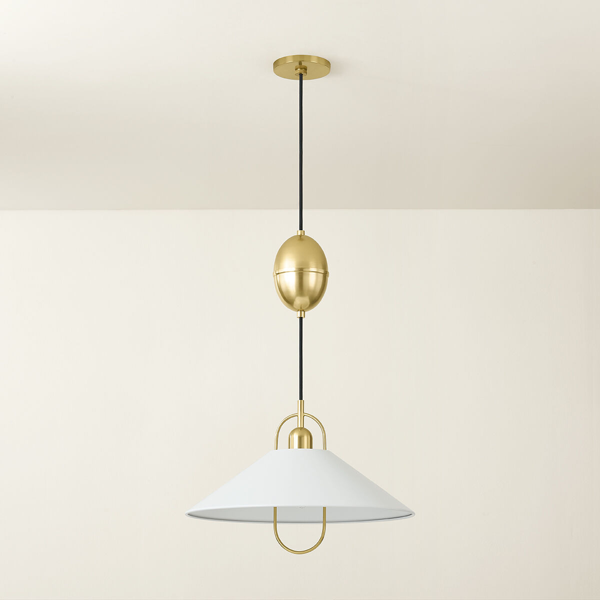 Mariel 1 Light 18 inch Aged Brass/Soft White Pendant Ceiling Light in Aged Brass and Soft White