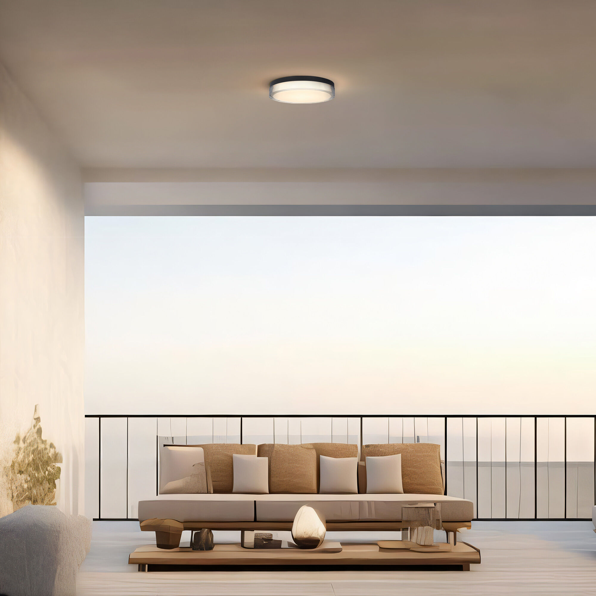 Sunspot LED 12 inch Sand Black Outdoor Flush Mount