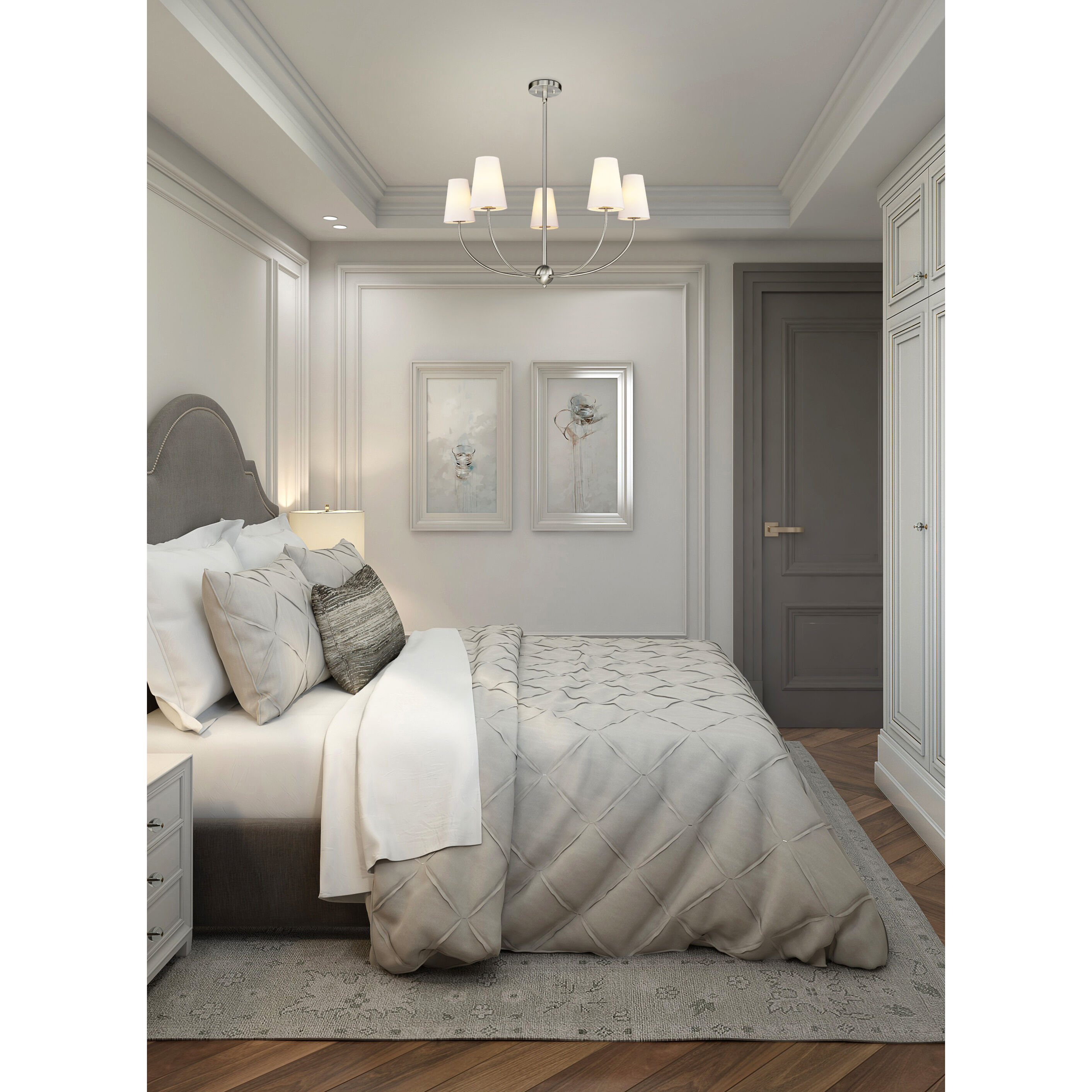 Shannon 5 Light 32 inch Brushed Nickel Chandelier Ceiling Light