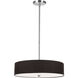Everly 4 Light 20 inch Polished Chrome with Black Pendant Ceiling Light