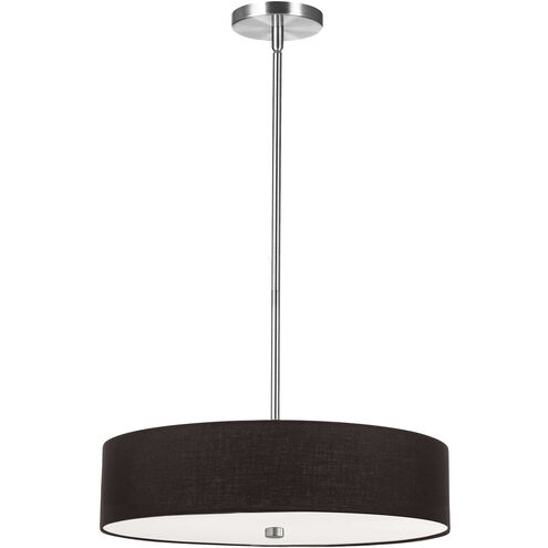 Everly 4 Light 20 inch Polished Chrome with Black Pendant Ceiling Light