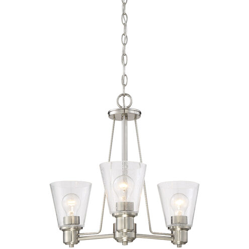 Printers Row 3 Light 20 inch Satin Platinum Chandelier Ceiling Light