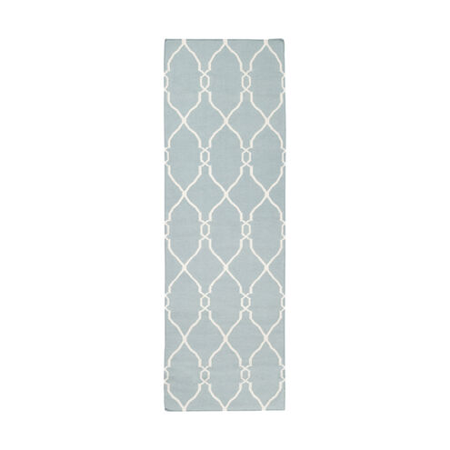 Fallon 96 X 30 inch Blue and Neutral Runner, Wool