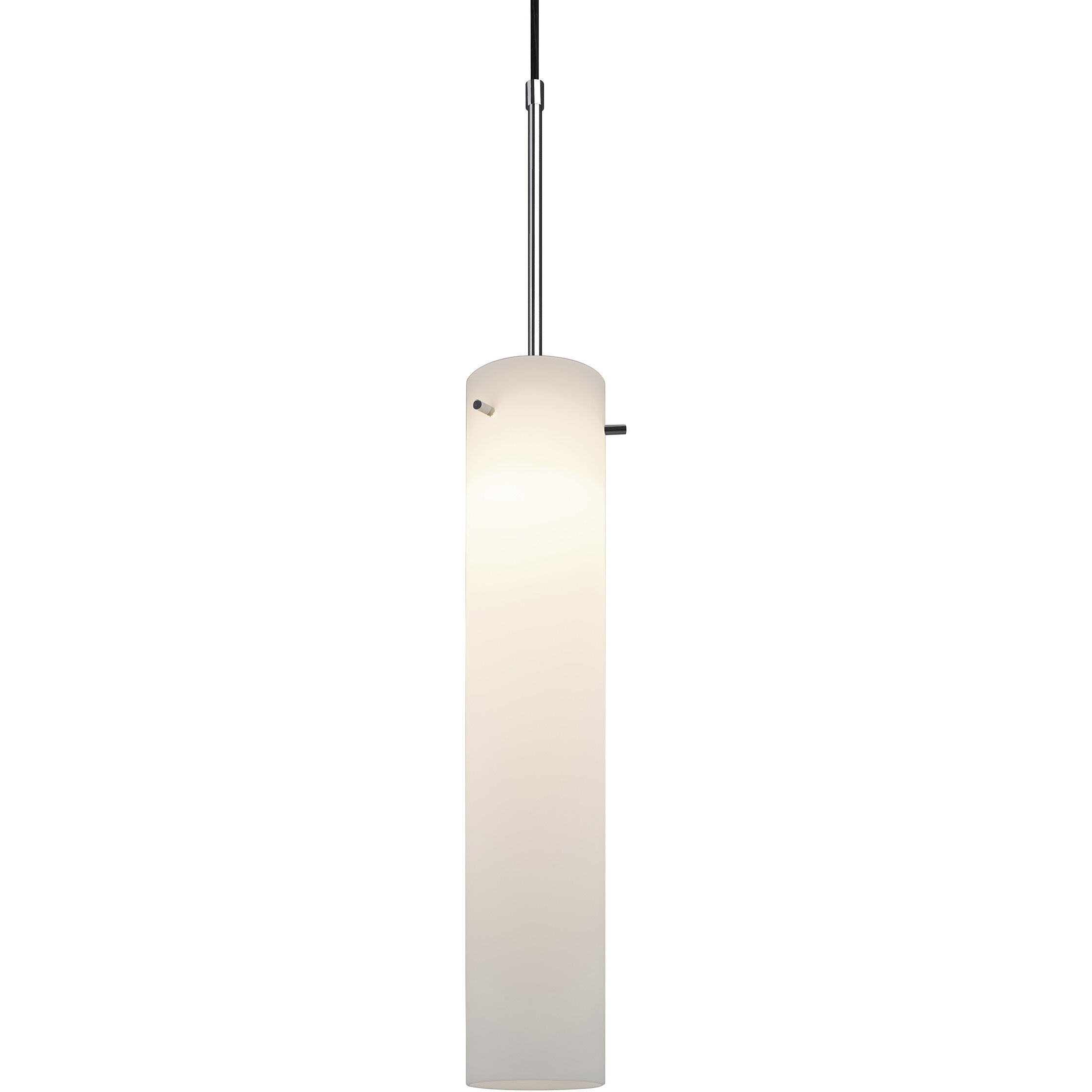 Titan 2 LED 4 inch Chrome Pendant Ceiling Light in Chrome/Black, Matte White Glass