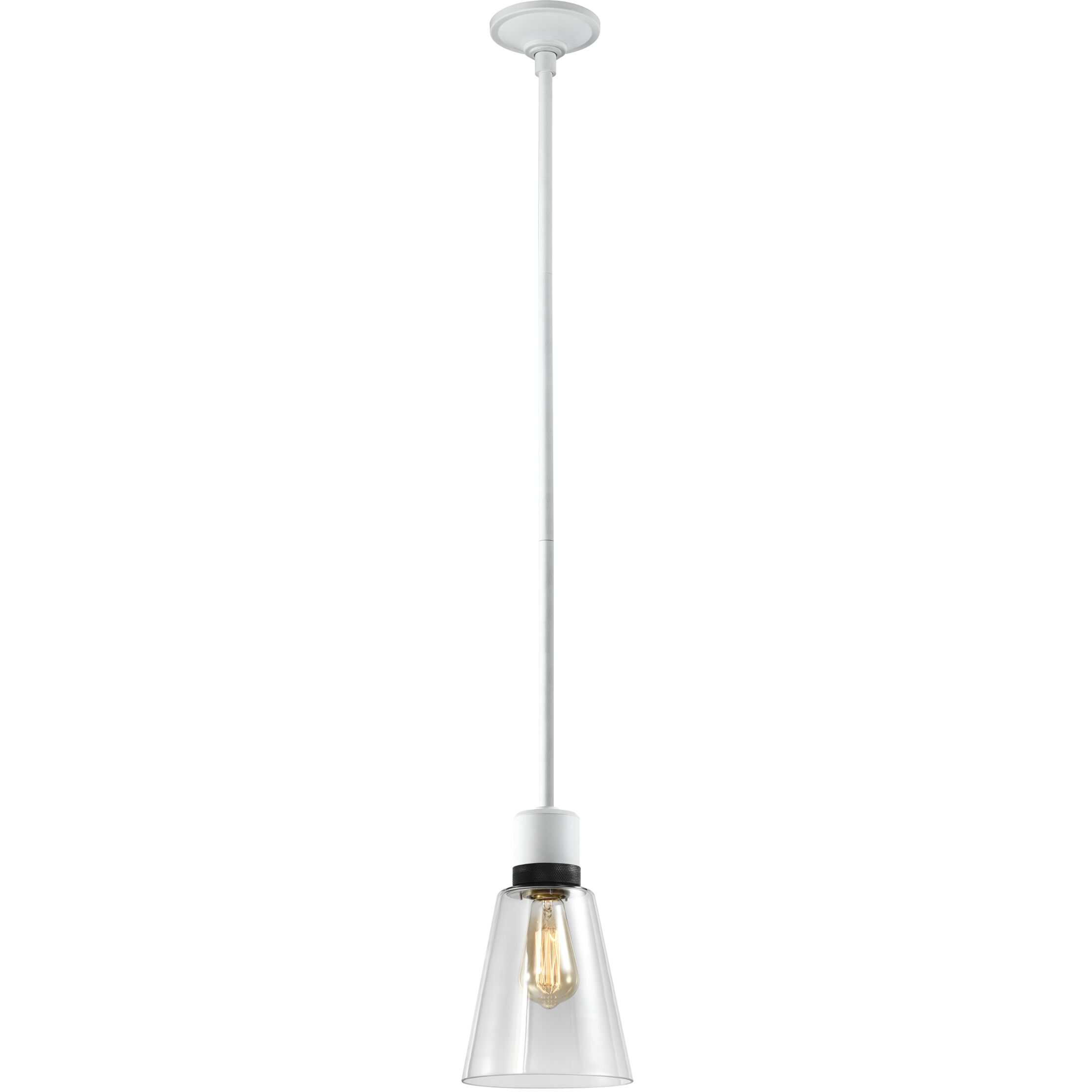 Zigrina 1 Light 7.13 inch Matte White with Satin Brushed Black Pendant Ceiling Light