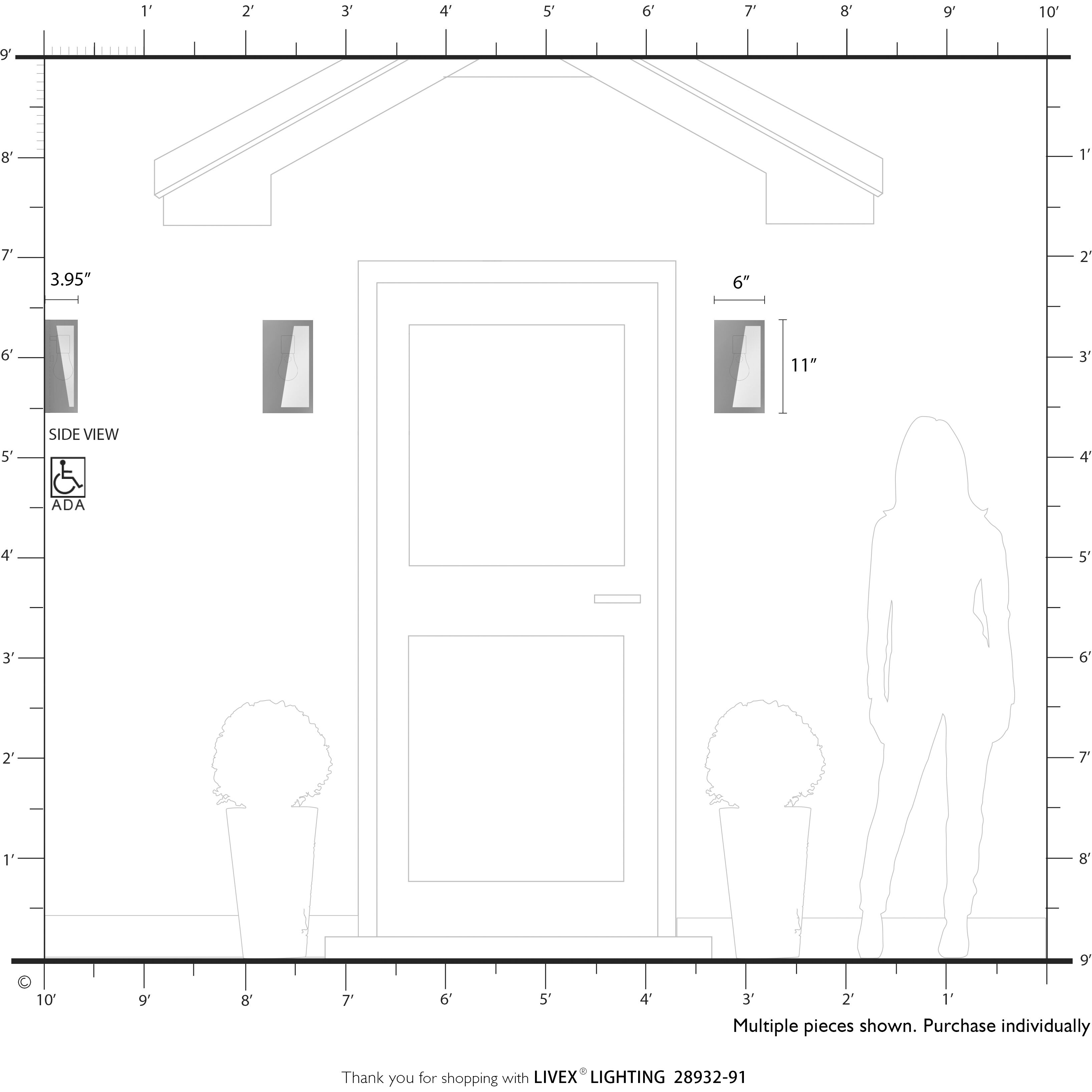Forsyth 1 Light 11 inch Brushed Nickel with Black Finish Accents Outdoor Wall Lantern in Brushed Nickel & Black, Medium