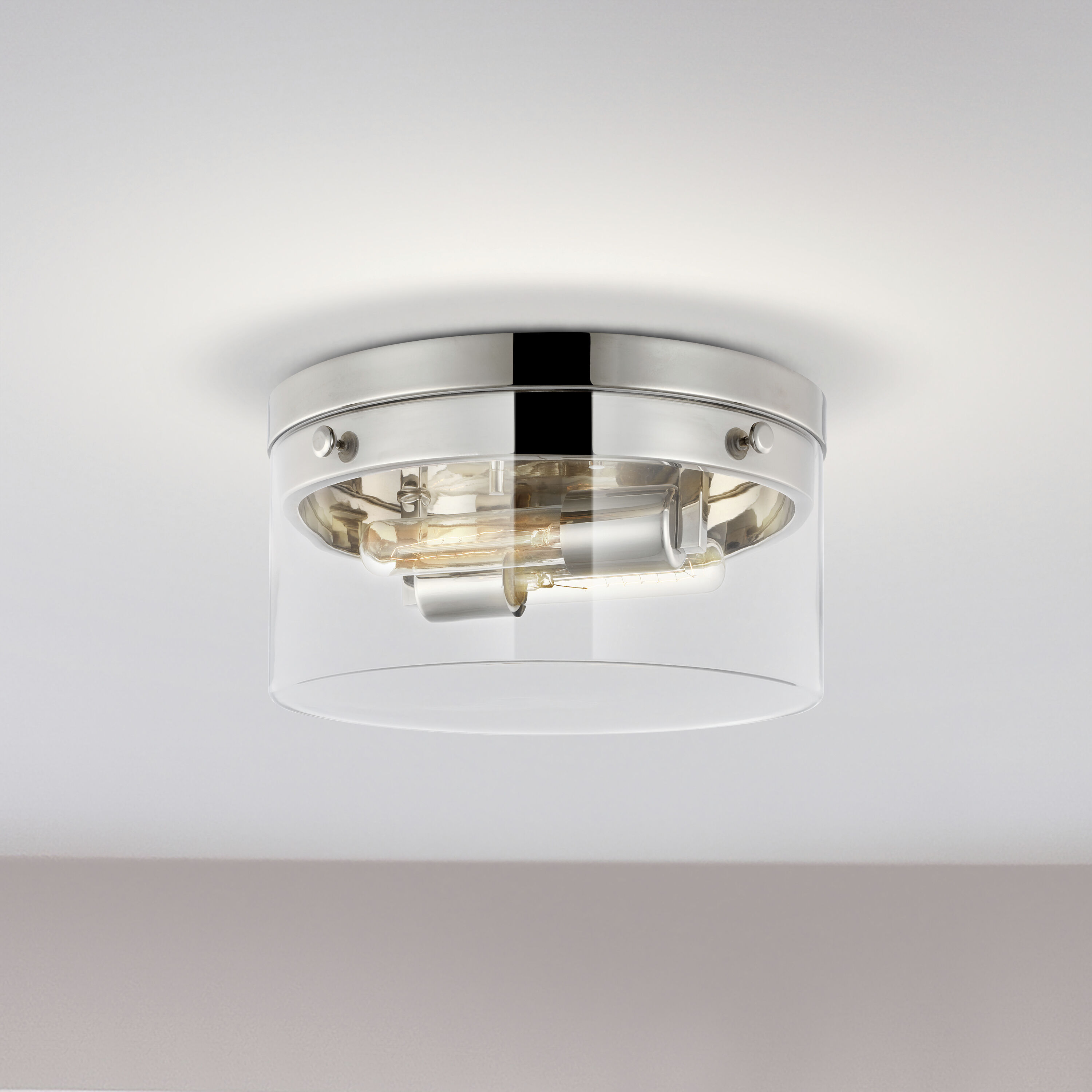 Intersection 2 Light 11 inch Polished Nickel Flush Ceiling Light