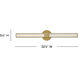 Georgette LED 32.25 inch Lacquered Brass Vanity Light Wall Light