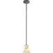 Lumenaria 1 Light 5.75 inch Brushed Nickel Pendant Ceiling Light in Rigid Stem Kit, Round Flared, Incandescent