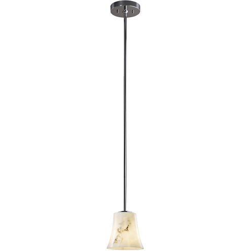 Lumenaria 1 Light 5.75 inch Brushed Nickel Pendant Ceiling Light in Rigid Stem Kit, Round Flared, Incandescent