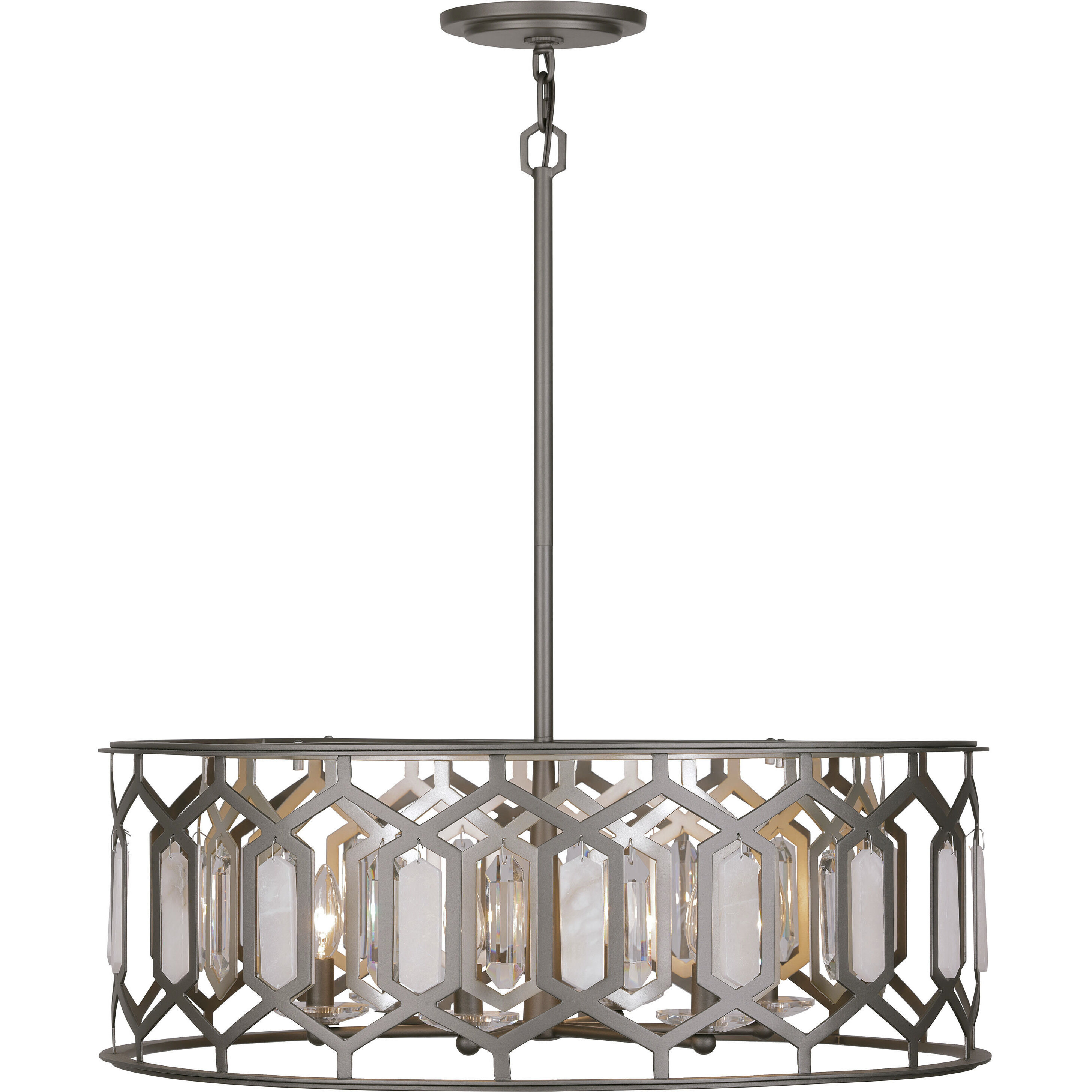 Hexly 6 Light 28 inch Bronze and Sultry Silver Pendant Ceiling Light