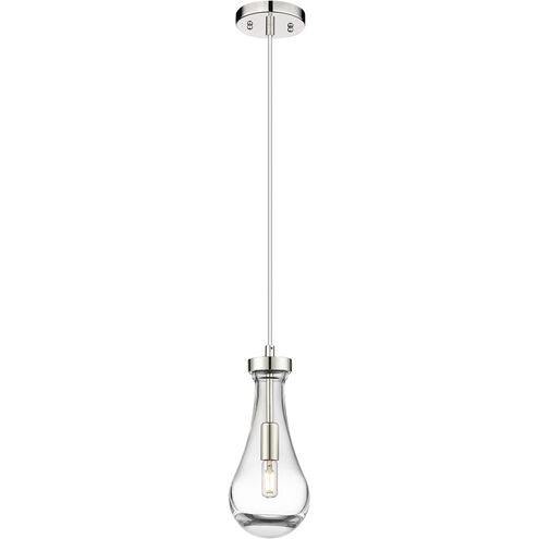Downtown Urban Owego 1 Light 5.13 inch Polished Nickel Pendant Ceiling Light in Clear