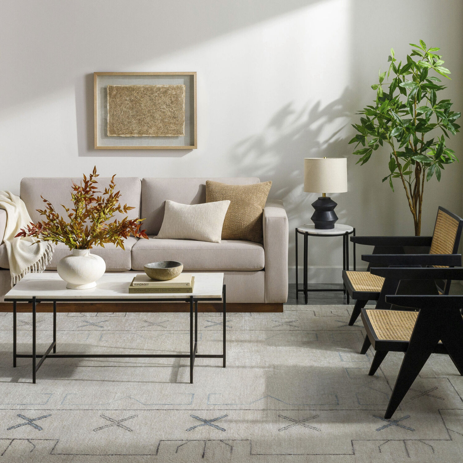 Riviera 36 X 24 inch Cream / Gray / Pale Blue Handmade Rug in 2 x 3