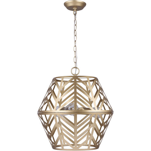 Madison 3 Light 17 inch Painted Gold Chandelier Ceiling Light