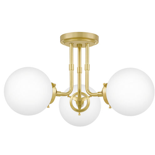 Landry 3 Light 21 inch Satin Brass Semi-Flush Mount Ceiling Light