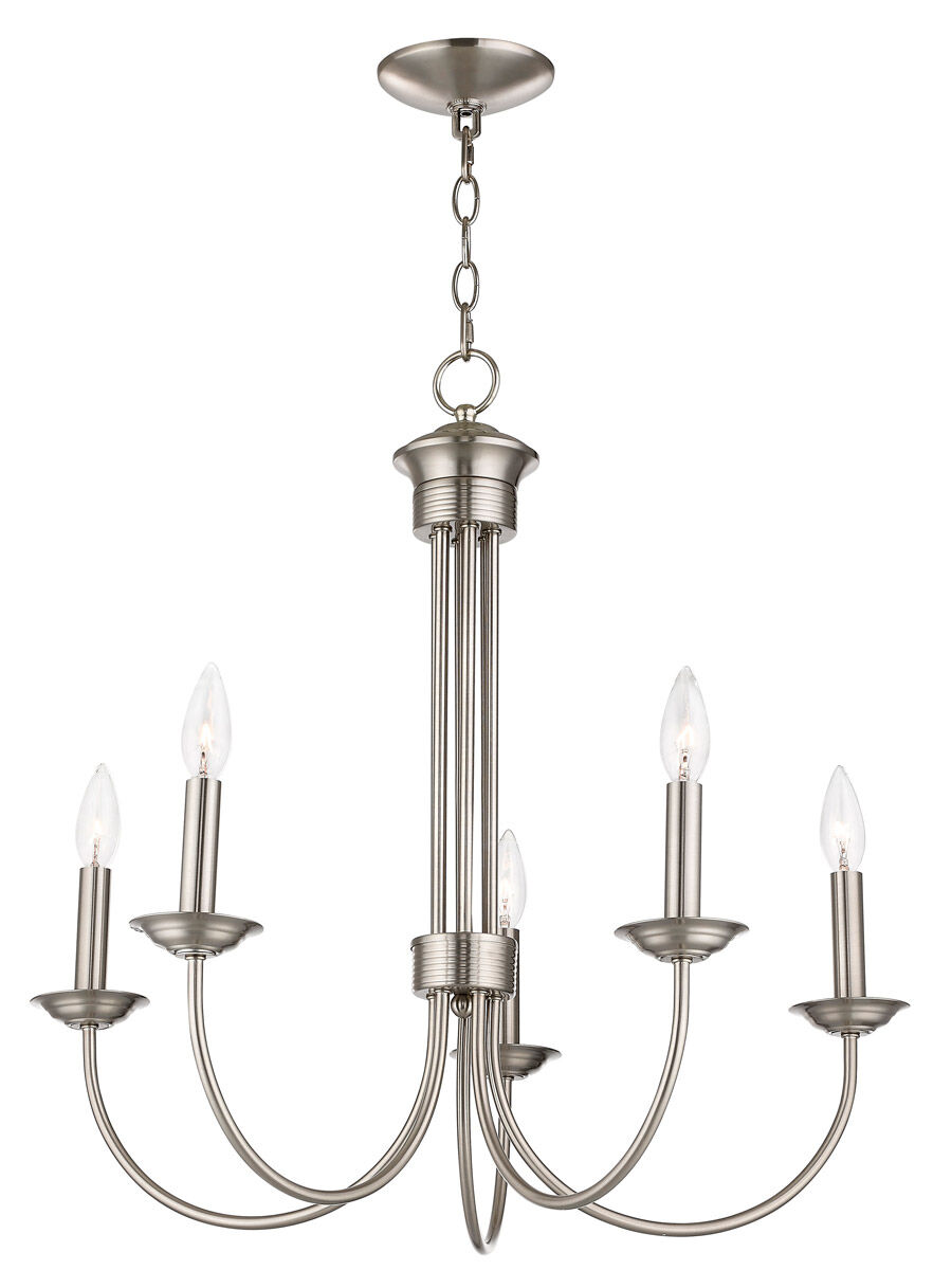 Estate 5 Light 25 inch Brushed Nickel Chandelier Ceiling Light