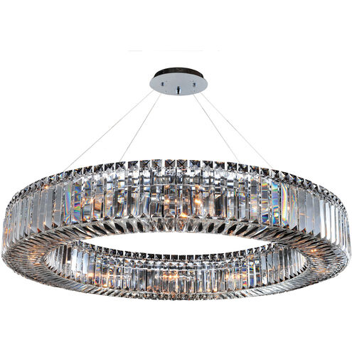 Rondelle 12 Light 36 inch Polished Chrome Pendant Ceiling Light in Firenze Clear