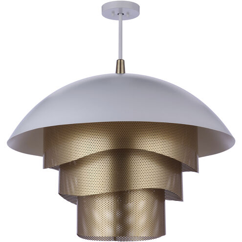 Sculptural Statement LED 31.25 inch Matte White/Matte Gold Pendant Ceiling Light in Matte White and Matte Gold