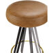 Oberon 27.5 inch Upholstery: Brown; Base: Black/Metallic - Brass Bar Stool