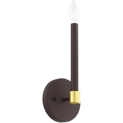 Karlstad 1 Light 5 inch Bronze with Satin Brass Accents ADA Sconce Wall Light