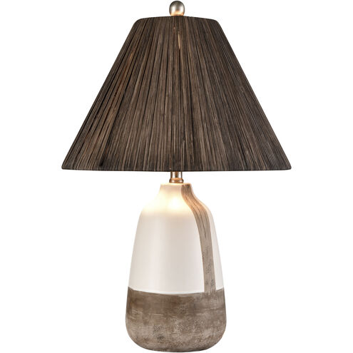 Kirkover 26 inch 150 watt White Glazed with Brown Table Lamp Portable Light