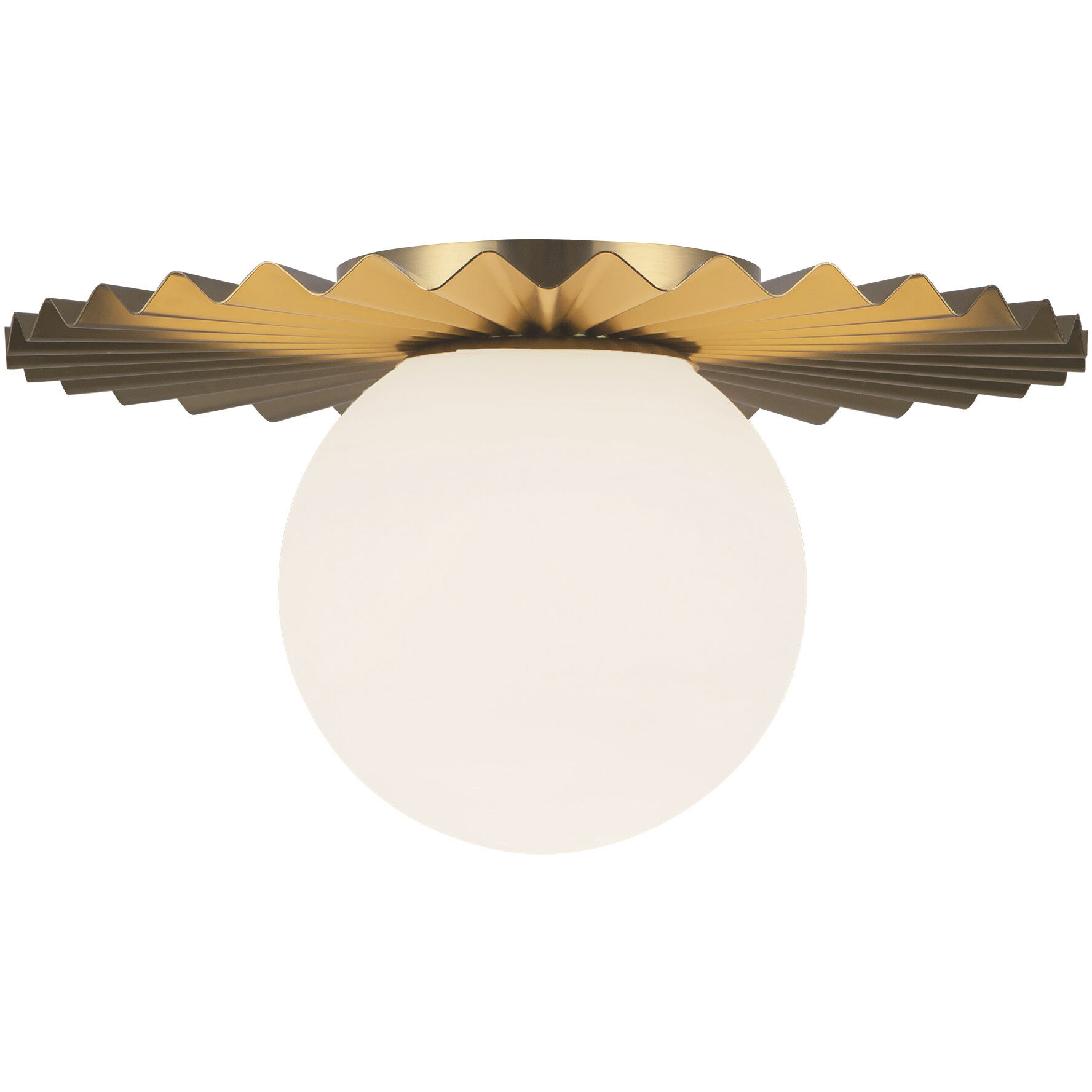 Alora Mood Plume 1 Light 11.88 inch Brushed Gold/Opal Matte Glass Flush Mount Ceiling Light