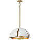 Brewster 5 Light 26 inch Cavalier Gold with Royal White Pendant Ceiling Light