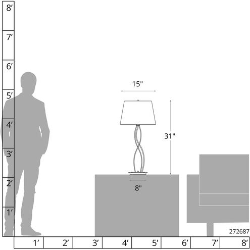 Almost Infinity 31 inch 150 watt Modern Brass Table Lamp Portable Light in Natural Anna, Tall