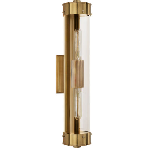 Thomas O'Brien Marais 2 Light 4.25 inch Hand-Rubbed Antique Brass Linear Bath Sconce Wall Light