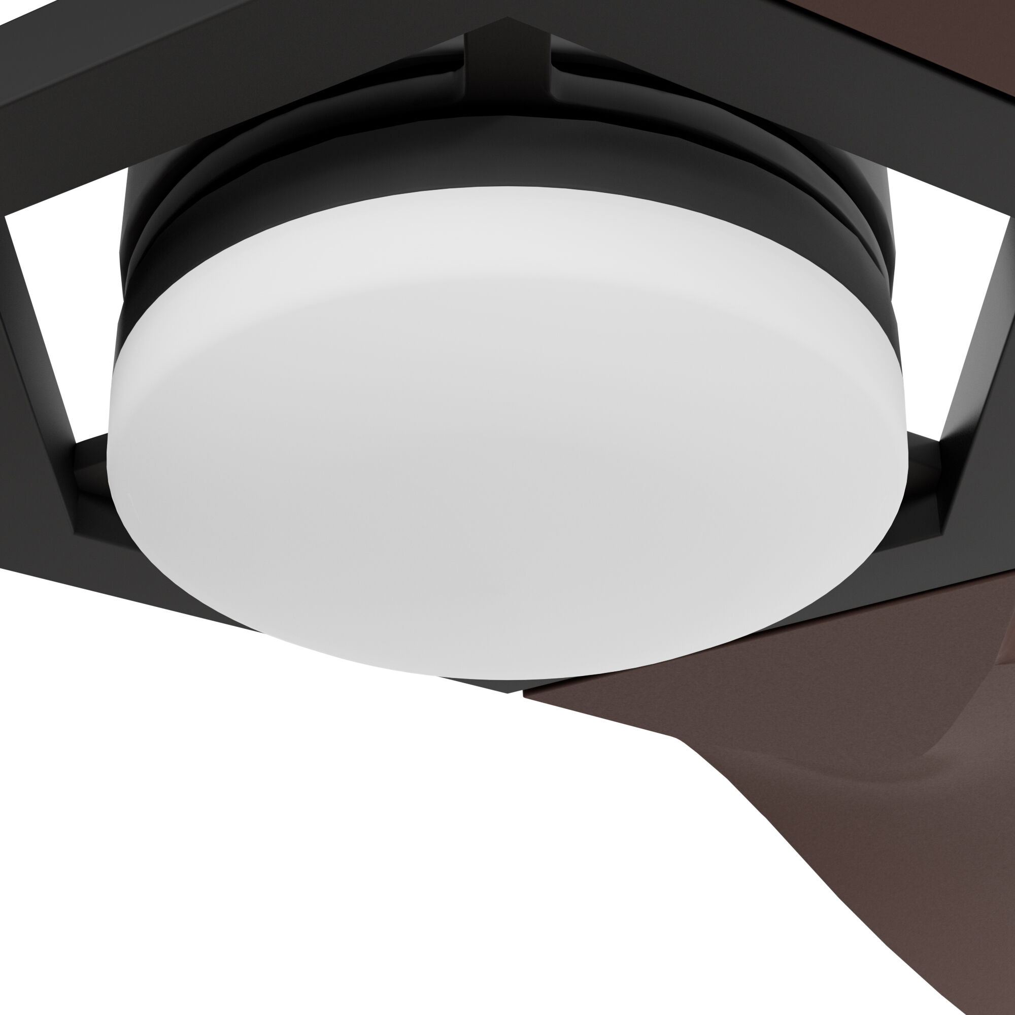 Eula 52 inch Matte Black with Chestnut Blades Outdoor Ceiling Fan