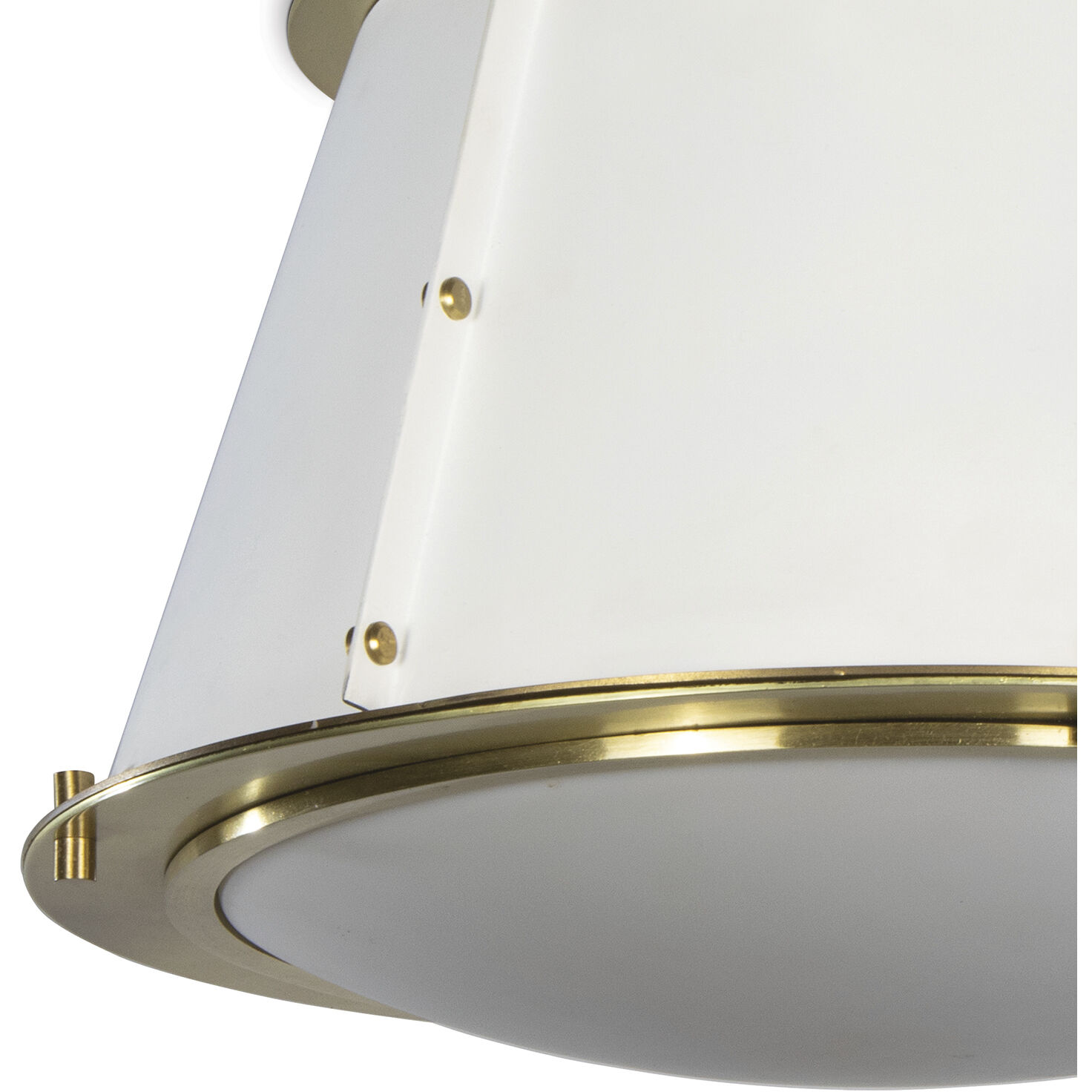 French Maid 1 Light 13 inch White and Natural Brass Flush Mount Ceiling Light